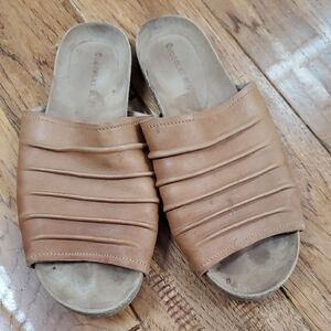 Chocolat Blu Yolanda Tan Leather Slides
